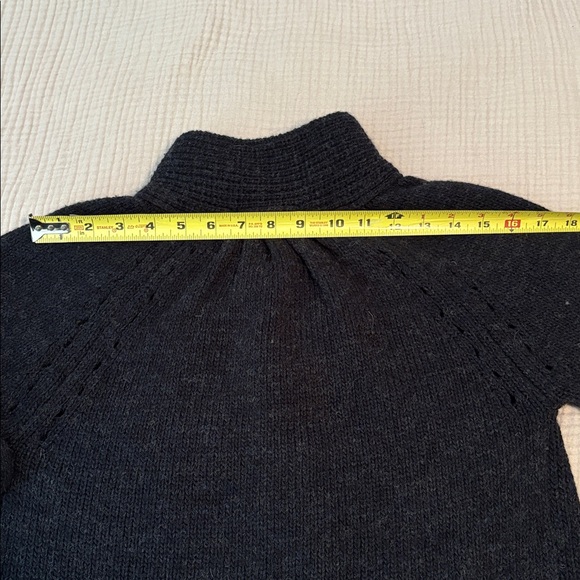 Berretti Charcoal Gray Acrylic Wool Blend Long Open Front Cardigan Size L - Picture 10 of 12